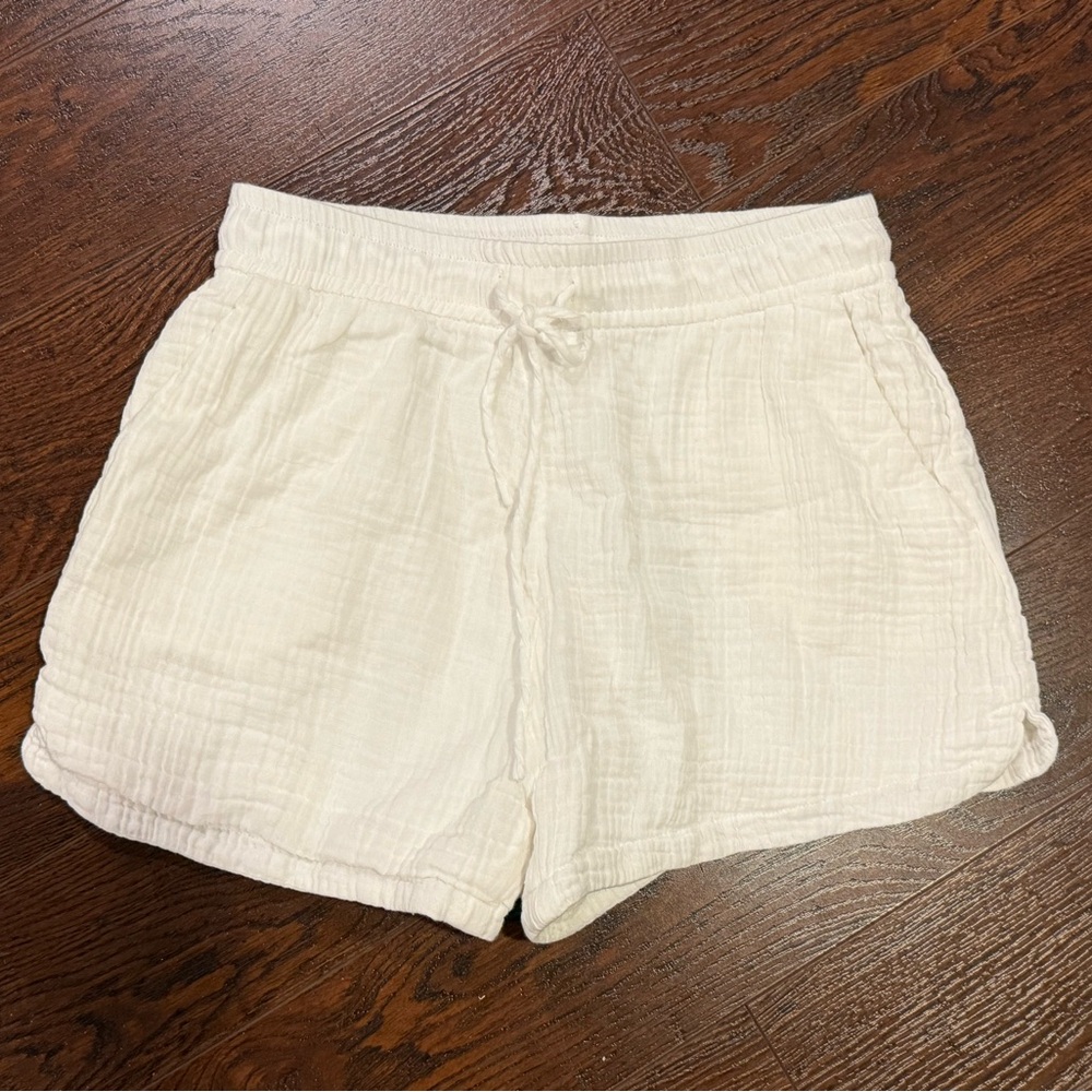 H&M Shorts White Cotton Lined Size Small